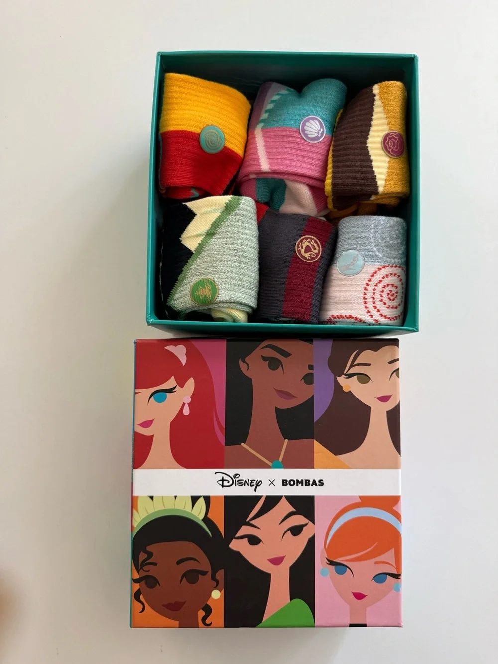 Disney Princess Bombas Socks 6 Pairs Women Medium US 8-10.5 Calf Crew - Picture 3 of 4
